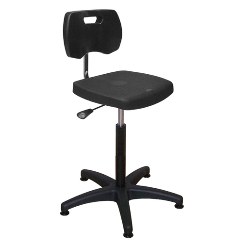 Chaise noire haute polyuréthane confort à patins avec piétement polyamide - Kango