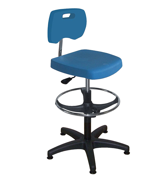 Chaise bleue polyuréthane confort avec repose-pieds - Kango