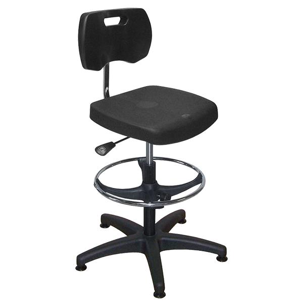 Chaise noire polyuréthane confort avec repose-pieds - Kango