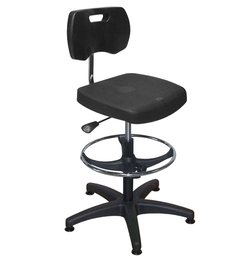 Chaise noire polyuréthane confort avec repose-pieds - Kango