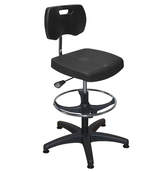 Chaise noire polyuréthane confort avec repose-pieds - Kango