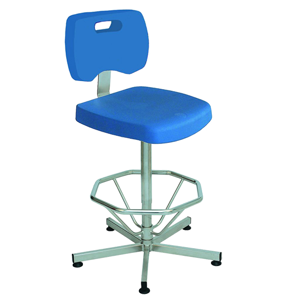 Chaise polyuréthane / inox avec repose-pieds - Kango