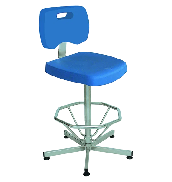 Chaise polyuréthane / inox avec repose-pieds - Kango