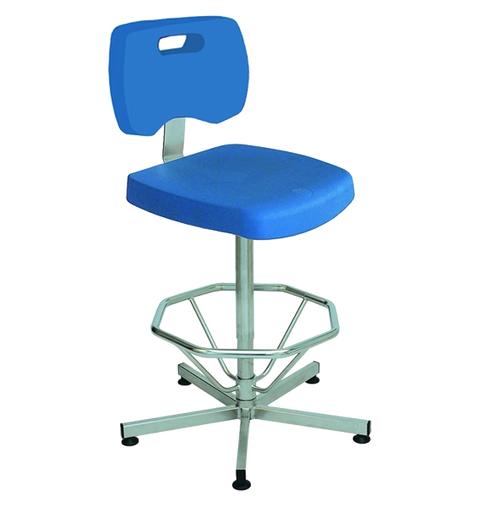Chaise polyuréthane / inox avec repose-pieds - Kango