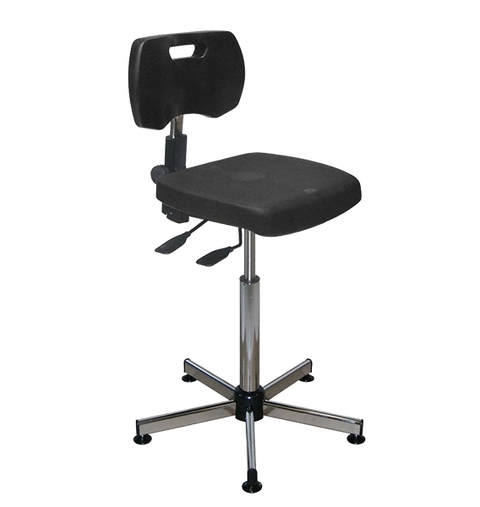 Chaise noire polyuréthane confort asynchrone haute avec patins - Kango