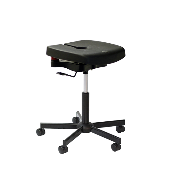 Tabouret professionnel polyuréthane Koncept noir à roulettes - Kango