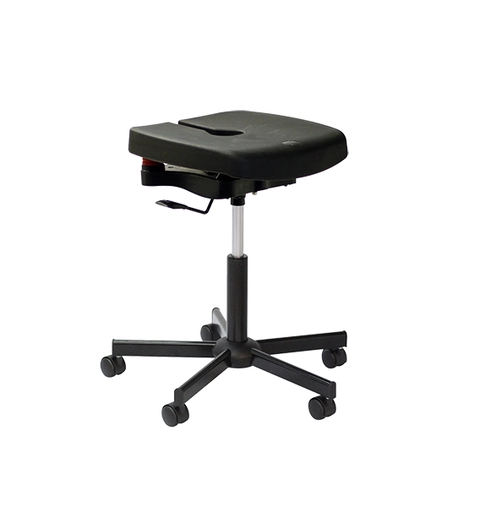 Tabouret professionnel polyuréthane Koncept noir à roulettes - Kango