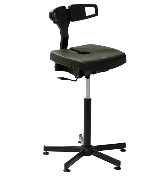 Chaise professionnelle Koncept Polyuréthane noire à patins - Kango