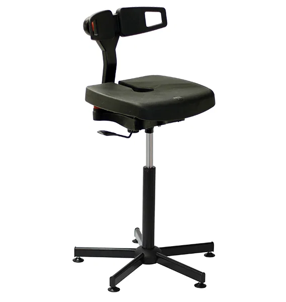 Chaise professionnelle Koncept Polyuréthane noire à patins - Kango