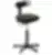 Chaise professionnelle Koncept Polyuréthane noire à patins - Kango