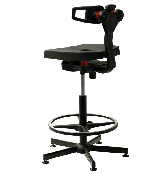 Chaise polyuréthane noire Koncept avec repose-pieds - Kango