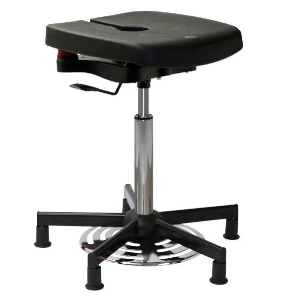Tabouret polyuréthane noir à patins hauts Koncept - Kango