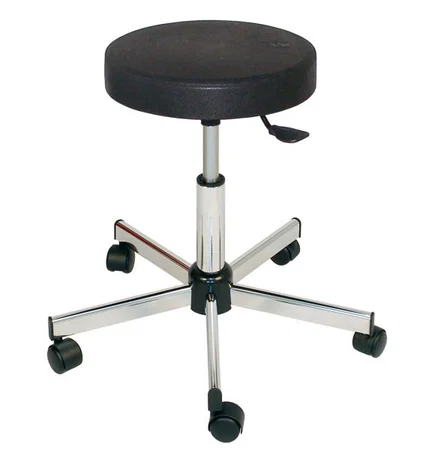 Tabouret polyuréthane noir avec roulettes - Kango