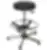 Tabouret avec repose-pieds polyuréthane noir - Kango