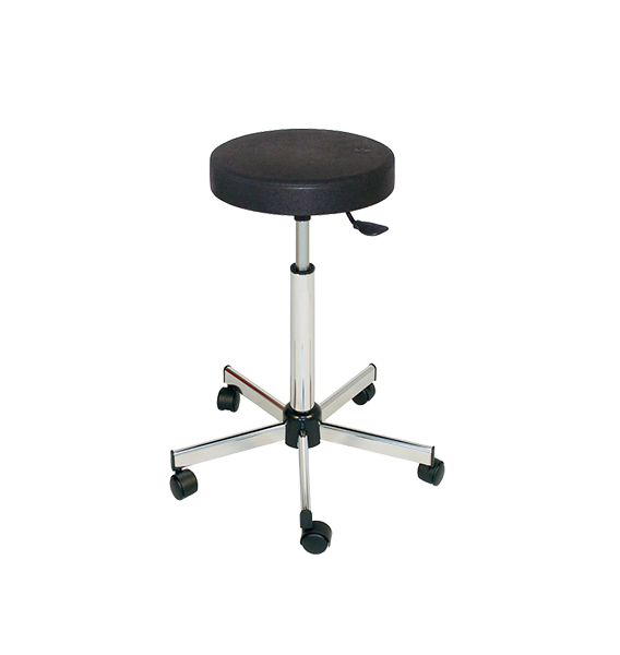 Tabouret  polyuréthane noir à roulettes - Kango