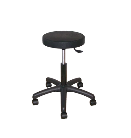 Tabouret polyuréthane noir à roulettes - Kango