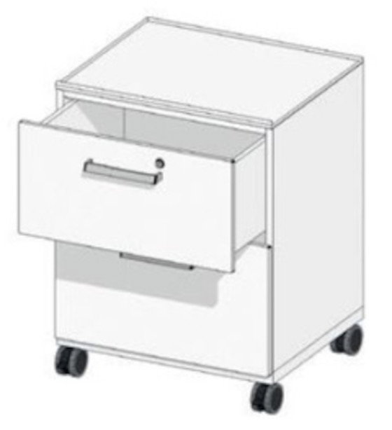 Meuble mobile en acier à 4 tiroirs H150 mm avec serrure, L450 x p516 x H740 mm