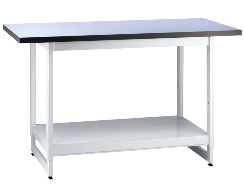 Paillasse métallique, sèche, nue avec 1 étagère en acier, L900 x p600 x H750 mm