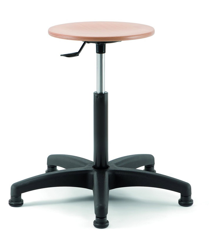 Tabouret en bois avec patins fixes