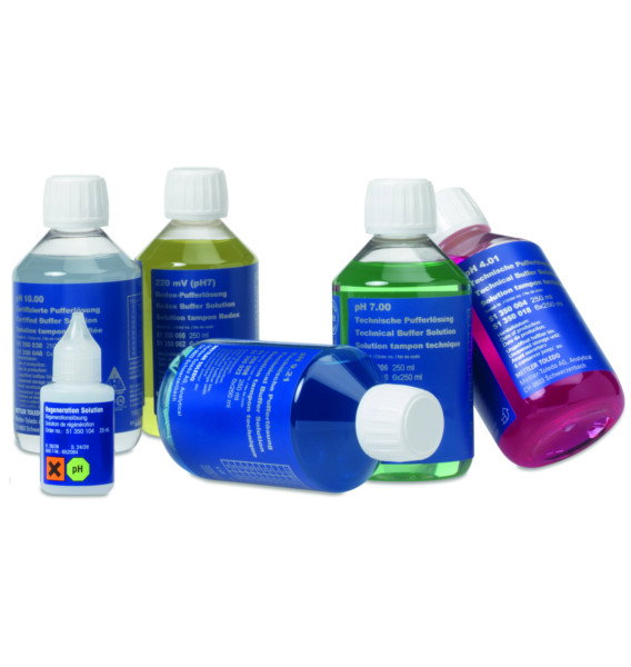 30095315 - Kit pH tout-en-un II (tampons pH 4,01/7/10, KCl, solution de nettoyage et de stockage) - 6 flacons de 250 ml - Mettler Toledo