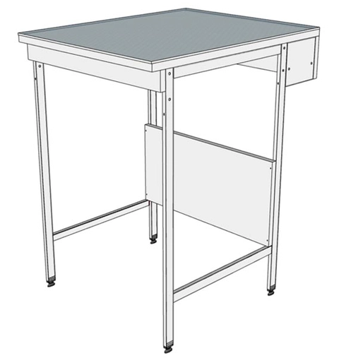 Paillasse murale verre émaillé - L600 x p750 x H900 mm