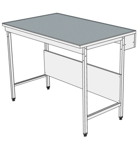 Paillasse murale verre émaillé - L1200 x p750 x H900 mm
