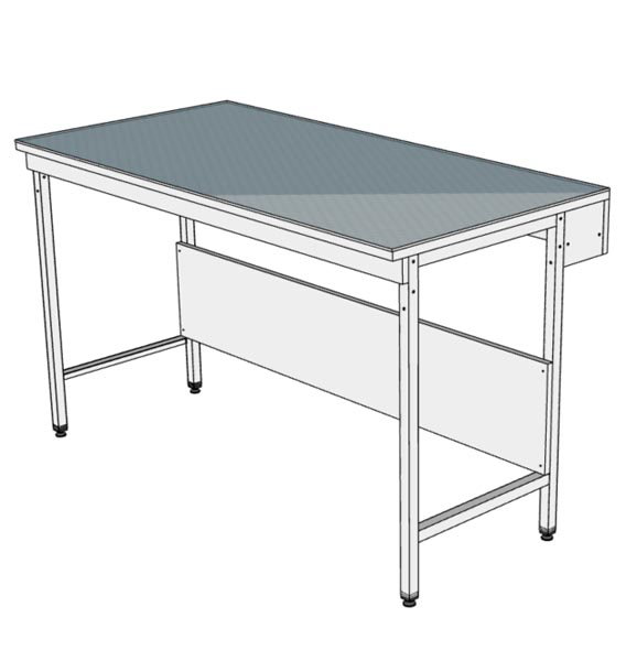 Paillasse murale verre émaillé - L1500 x p750 x H900 mm