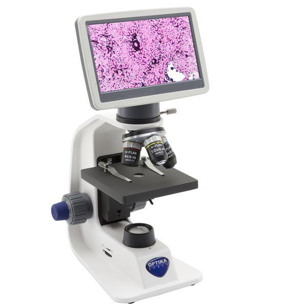 Microscope binoculaire, objectifs N-PLAN + écran / caméra intégrée - B-159R-PLV - Optika