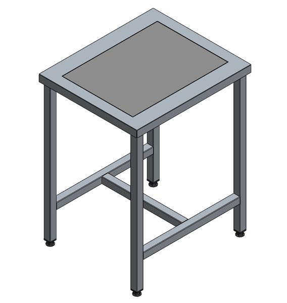 Table de pesée anti-vibration inox soudé AISI 304 - L600 x p700 x H900 m