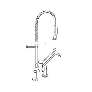 Robinet douchette Inox bi-trou avec mitigeur - Bano International