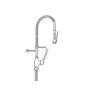 Robinet douchette Inox monotrou avec mitigeur - Bano International