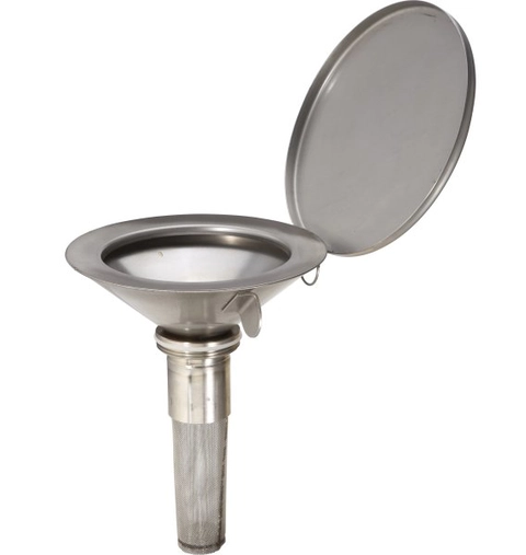 Entonnoir de sécurité plat T180 - inox - avec filetage 2" - Rötzmeier