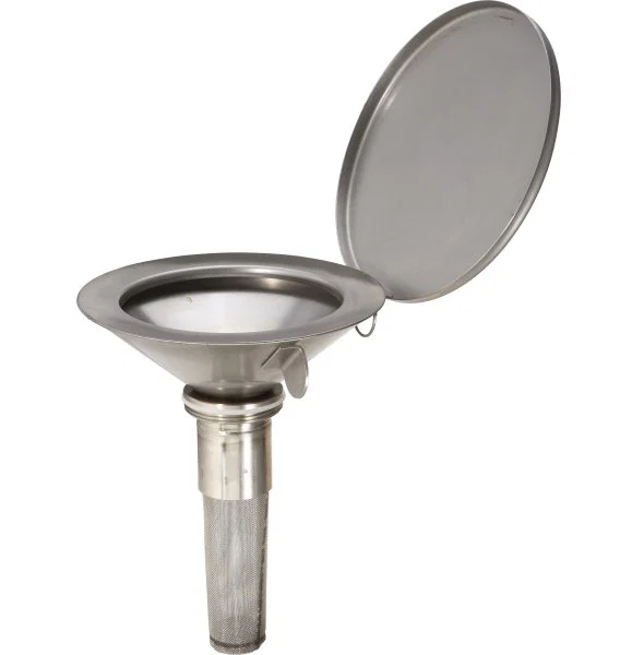 Entonnoir de sécurité plat T180 - inox - avec filetage 2" - Rötzmeier