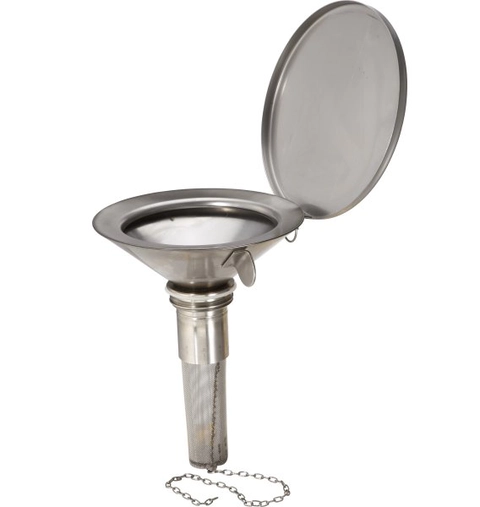 Entonnoir de sécurité plat T182 - inox - avec filetage grossier 2" - Rötzmeier