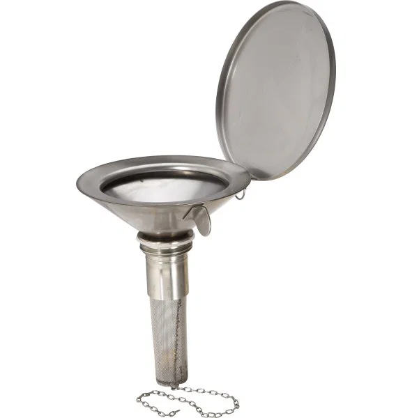 Entonnoir de sécurité plat T182 - inox - avec filetage grossier 2" - Rötzmeier