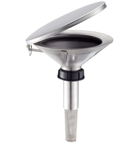 Entonnoir de sécurité plat TK51-180 - inox - avec bouchon plastique - Rötzmeier