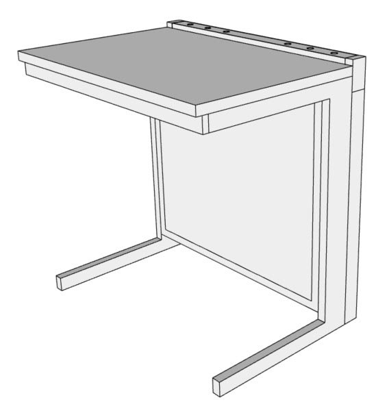 Paillasse murale grès étiré -  L900 x p660 x H900 mm