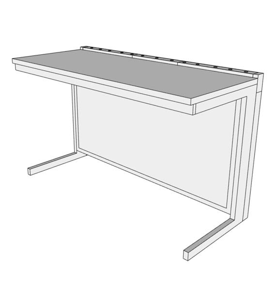 Paillasse murale grès étiré - L1500 x p660 x H900 mm