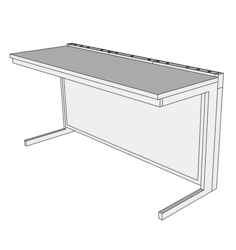Paillasse murale grès étiré - L1800 x p660 x H900 mm