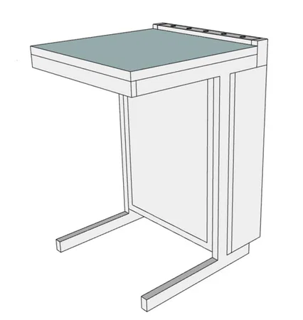 Paillasse murale verre émaillé - L600 x p660 x H900 mm