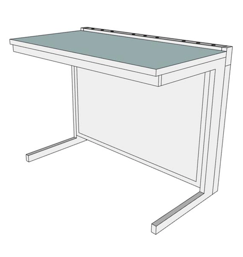 Paillasse murale verre émaillé - L1200 x p660 x H900 mm