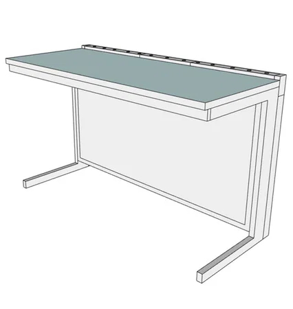 Paillasse murale verre émaillé - L1500 x p660 x H900 mm