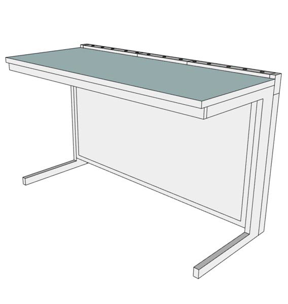 Paillasse murale verre émaillé - L1500 x p660 x H900 mm