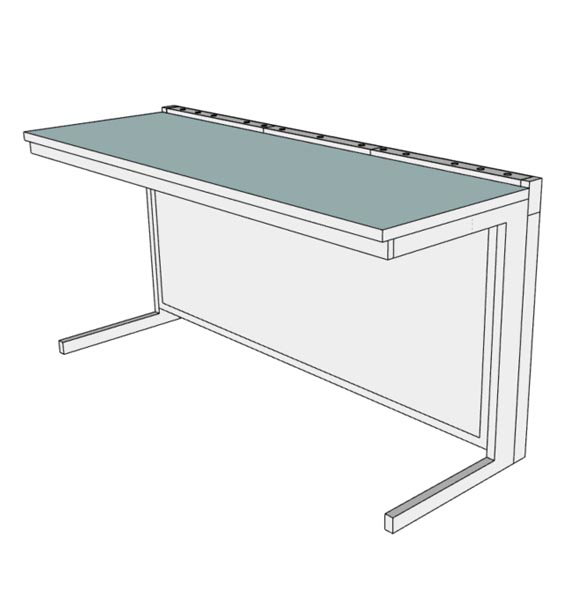 Paillasse murale verre émaillé - L1800 x p660 x H900 mm