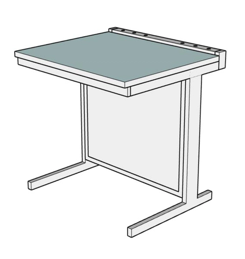 Paillasse murale verre émaillé - L900 x p810 x H900 mm