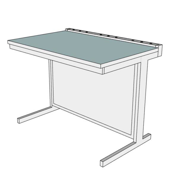 Paillasse murale verre émaillé - L1200 x p810 x H900 mm
