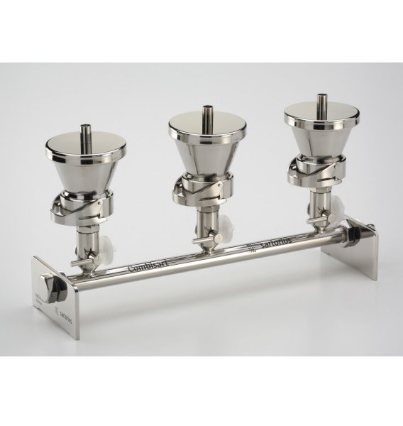 Rampe 3 postes Microsart inox avec entonnoir 500ml - Sartorius