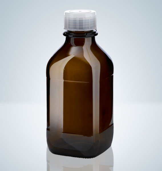 Flacon en verre ambré - 1000 ml - Filetage A45 - Hirschmann