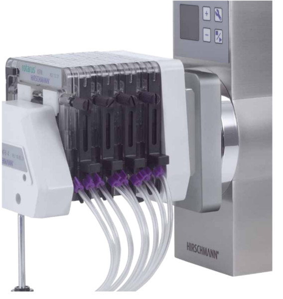 Tête de pompe multicanale Rotarus® MKF 8-4 - 8 canaux, 4 galets - Hirschmann