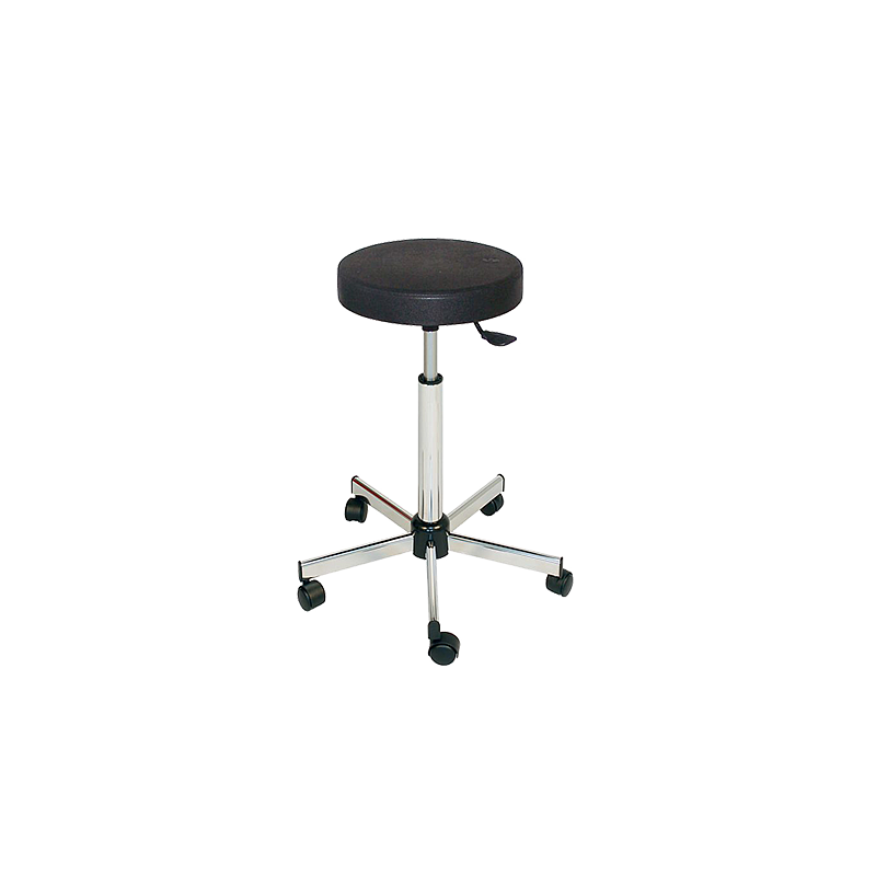 Tabouret Technique Réglable En Hauteur UNISIT EOE11 - Assise Mousse Polyuréthane Noire - Repose-pieds Télescopique - Hauteur 65-90 Cm